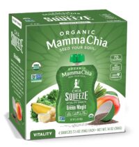 Mamma Chia Organic Vitality Squeeze Snack, Green Magic, 24- 3.05 Ounce Chia Snack. USDA Organic, Non-GMO, Vegan, Gluten Free, and Kosher. Fruit and Vegetables with only 70 Calories