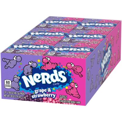 Nerds Grape & Strawberry Candy, 1.65 Ounce, Pack Of 24