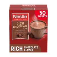Nestle Hot Cocoa Mix, Rich Chocolate, 50 Count, Rich hot chocolate, Premium hot chocolate, single serve, individual sachets