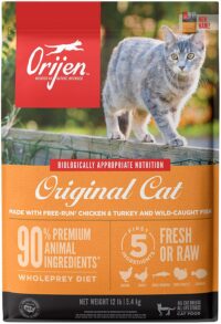 ORIJEN Dry Original Cat Food Premium, High Protein, Fresh & Raw Animal Ingredients, 12lb