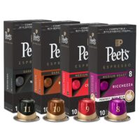 Peet's Coffee Espresso Capsules Variety Pack, 40 Count Single Cup Coffee Pods, Compatible with Nespresso Original Brewers, Crema Scura, Nerissimo, Ricchezza, Ristretto