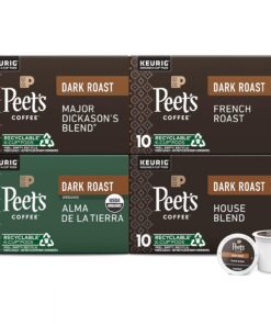 Peet's Coffee, Keurig K-Cup Pods Dark Roast Variety Pack - Major Dickason's Blend, French Roast, Organic Alma De La Tierra, House Blend