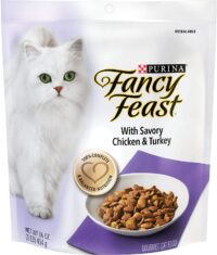 Purina Fancy Feast Dry Cat Food, With Savory Chicken & Turkey 16 oz. Bags, Pack of 4