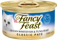 Purina Fancy Feast Grain Free Pate Wet Cat Food, Classic Pate Ocean Whitefish & Tuna Feast - (24) 3 oz. Cans