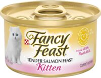 Purina Fancy Feast Grain Free Pate Wet Kitten Food, Tender Salmon Feast - (24) 3 oz. Cans