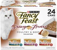 Purina Fancy Feast Gravy Wet Cat Food Variety Pack, Gravy Lovers Poultry & Beef Feast Collection - (24) 3 oz. Cans
