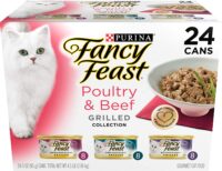 Purina Fancy Feast Gravy Wet Cat Food Variety Pack, Poultry and Beef Grilled Collection - (24) 3 oz. Cans
