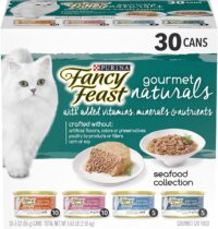 Purina Fancy Feast Natural Wet Cat Food Variety Pack, Gourmet Naturals Seafood Collection - (30) 3 oz. Cans