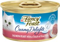 Purina Fancy Feast Pate Wet Cat Food, Creamy Delights Salmon Feast With a Touch of Real Milk - (24) 3 oz. Cans
