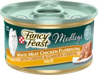 Purina Fancy Feast Pate Wet Cat Food, Medleys White Meat Chicken Florentine With Cheese and Garden Greens - (24) 3 oz. Cans