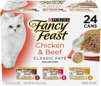 Purina Fancy Feast Pate Wet Cat Food Variety Pack, Classic Collection Chicken and Beef - (24) 3 oz. Pull-Top Cans