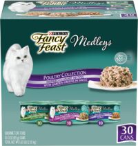 Purina Fancy Feast Wet Cat Food Variety Pack, Medleys Poultry Collection with Garden Greens in Sauce - (30) 3 oz. Cans