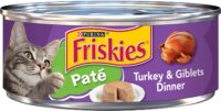 Purina Friskies Pate Wet Cat Food, Turkey & Giblets Dinner - (24) 5.5 oz. Cans