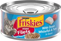 Purina Friskies Wet Cat Food, Prime Filets With Ocean Whitefish & Tuna in Sauce - (24) 5.5 oz. Cans