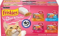 Purina Friskies Wet Cat Food Variety Pack, Surfin' & Turfin' Prime Filets Favorites - (40) 5.5 oz. Cans