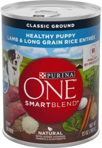 Purina ONE Natural Pate Wet Puppy Food, SmartBlend Healthy Puppy Lamb & Long Grain Rice Entree - (12) 13 oz. Cans