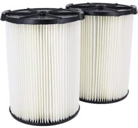 RIDGID VF4200 1-Layer Standard Pleated Paper Filter for Most 5 Gal. and Larger RIDGID Wet/Dry Shop Vacuums (2-Pack)