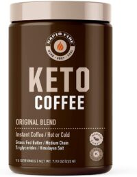 Rapid fire Ketogenic Fair Trade Instant Keto Coffee Mix Supports Energy Metabolism Weight Loss Ketogenic Diet Canister 15 servings, Original, 7.93 Ounce
