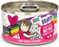 Weruva Wet Cat Food B.F.F. OMG - Best Feline Friend Oh My Gravy!, Tuna & Duck Dilly Dally with Tuna & Duck, 2.8oz Can (Pack of 12)