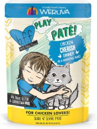 Weruva Wet Cat Food B.F.F. PLAY - Best Feline Friend Paté Lovers, Aw Yeah!, Chicken Cherish with Chicken, 3oz Pouch (Pack of 12)