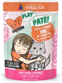 Weruva Wet Cat Food B.F.F. PLAY - Best Feline Friend Paté Lovers, Aw Yeah!, Tuna & Salmon Shhh... with Tuna & Salmon, 3oz Pouch (Pack of 12)