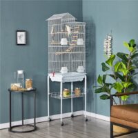 Yaheetech 62.5-in Rolling Large Bird Cage & Detachable Stand, White