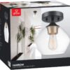 Globe Electric Harrow 1-Light Semi-Flush Mount Ceiling Light with a Matte Black Finish, Gold Accent Socket and Clear Glass Shade, Dimmable Option Globe Electric Harrow 1-Light Semi-Flush Mount Ceiling Light with a Matte Black Finish, Gold Accent Socket and Clear Glass Shade, Dimmable Option