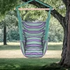 Distinctive Cotton Canvas Hanging Rope Chair with Pillows Green YJ (39.37 x 51.18)"