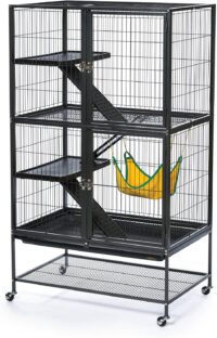 Prevue Hendryx Black Feisty Ferret Cage, Black Hammertone