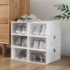 Foldable Shoe Box, Stackable Clear Shoe Storage Box - Storage Bins Shoe Container Organizer, 12 Pack - White 13.4 x 9.1 x 5.5