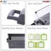 5 Core 11 in1 Vegetable Chopper Cutter Chopper Multifunctional Veggie Chopper with Container, Onion Chopper, Chopper Vegetable Cutter - Grey VC 11