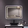 LED Lighted Bathroom Mirror, Horizontal/Vertical Wall Mounted Vanity Mirror with Light, Anti Fog, Dimmable Touch Sensor 36 x 28 Inches