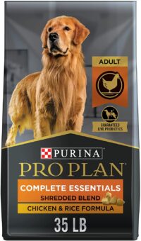 Purina Pro Plan High Protein Dry Dog Food With Probiotics for Dogs, Shredded Blend Chicken & Rice Formula - 35 lb. Bag