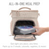 Bentgo® Prep Deluxe Multimeal Bag - Premium Insulation up to 8 Hrs with Water-Resistant Exterior & Interior, Extra Large Lunch Bag Holds 4 Meals & Snacks - Great for All Day Meal Prep (Sand/Gleam Metallics)