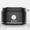 Frigidaire ETO102-BLACK, 2 Slice Toaster, Retro Style, Wide Slot for Bread, English Muffins, Croissants, and Bagels, 5 Adjustable Toast Settings, Cancel and Defrost, 900w, Black