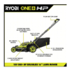 RYOBI P1190VNM ONE+ HP 18V Brushless 16 in. Cordless Battery Walk Behind Push Lawn Mower with (2) 4.0 Ah Batteries and (1) Charger