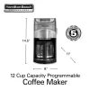 Hamilton Beach Professional Programmable Drip Coffee Maker, 12 Cup Capacity Ergonomic Carafe, 60oz Removable Reservoir, Brushed Metal (49500)