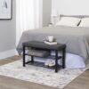 neatfreak Shoe Storage Bench Foam Padded Upholstered Cushion - 2 Storage Shelves