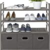 neatfreak! 4 Tier Stackable Metal Storage Rack w Fabric Bins neatfreak! 4 Tier Stackable Metal Storage Rack w Fabric Bins