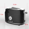 Frigidaire ETO102-BLACK, 2 Slice Toaster, Retro Style, Wide Slot for Bread, English Muffins, Croissants, and Bagels, 5 Adjustable Toast Settings, Cancel and Defrost, 900w, Black