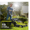 RYOBI P1190VNM ONE+ HP 18V Brushless 16 in. Cordless Battery Walk Behind Push Lawn Mower with (2) 4.0 Ah Batteries and (1) Charger