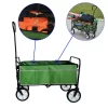 Folding Wagon Garden Shopping Beach Cart (Green) 24.8"