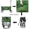 Folding Wagon Garden Shopping Beach Cart (Green) 40.5"L X 21.26" D X 46.46"H