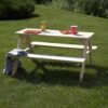 Merry Garden Kids Wooden Picnic Bench Outdoor Patio Dining Table, Natural Merry Garden Kids Wooden Picnic Bench Outdoor Patio Dining Table, Natural