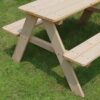 Merry Garden Kids Wooden Picnic Bench Outdoor Patio Dining Table, Natural Merry Garden Kids Wooden Picnic Bench Outdoor Patio Dining Table, Natural