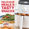 DASH Tasti-Crisp™ Electric Air Fryer Oven Cooker with Temperature Control, Non-Stick Fry Basket, Recipe Guide + Auto Shut Off Feature, 1000-Watt, 2.6Qt, White DASH Tasti-Crisp™ Electric Air Fryer Oven Cooker with Temperature Control, Non-Stick Fry Basket, Recipe Guide + Auto Shut Off Feature, 1000-Watt, 2.6Qt, White