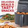 DASH Tasti-Crisp™ Electric Air Fryer Oven Cooker with Temperature Control, Non-Stick Fry Basket, Recipe Guide + Auto Shut Off Feature, 1000-Watt, 2.6Qt, Grey