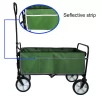 Folding Wagon Garden Shopping Beach Cart (Green) 24.8"