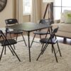 COSCO 5-Piece Folding Table and Chair Set, Black