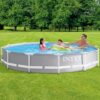 INTEX 26711EH 12ft x 30in Prism Frame Pool with Cartridge Filter Pump (Light Grey)
